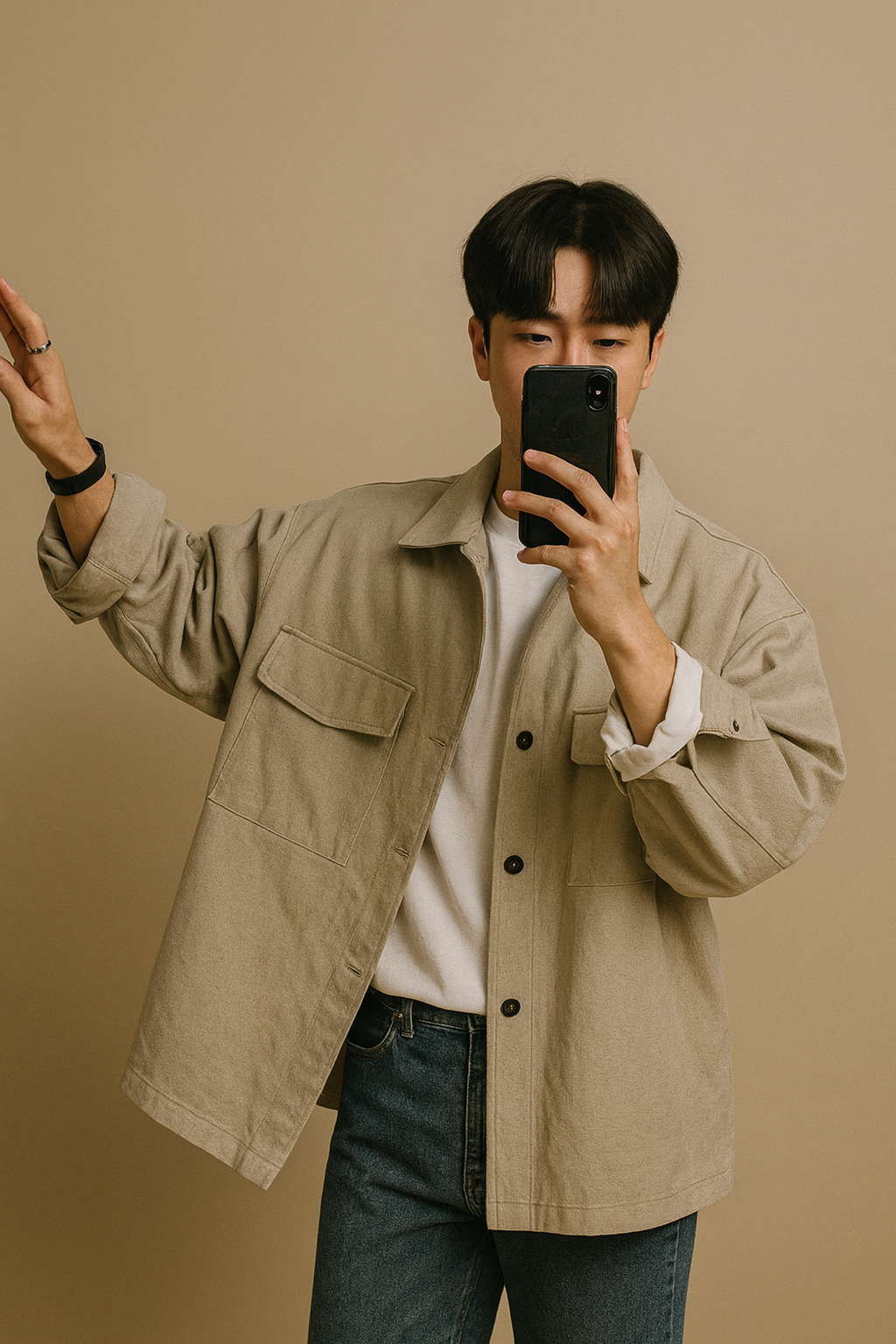 Giacca Cargo Casual a Rever Retro – Uomo