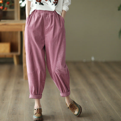 Pantaloni Harlan in Velluto a Coste – Stile Retro Femminile