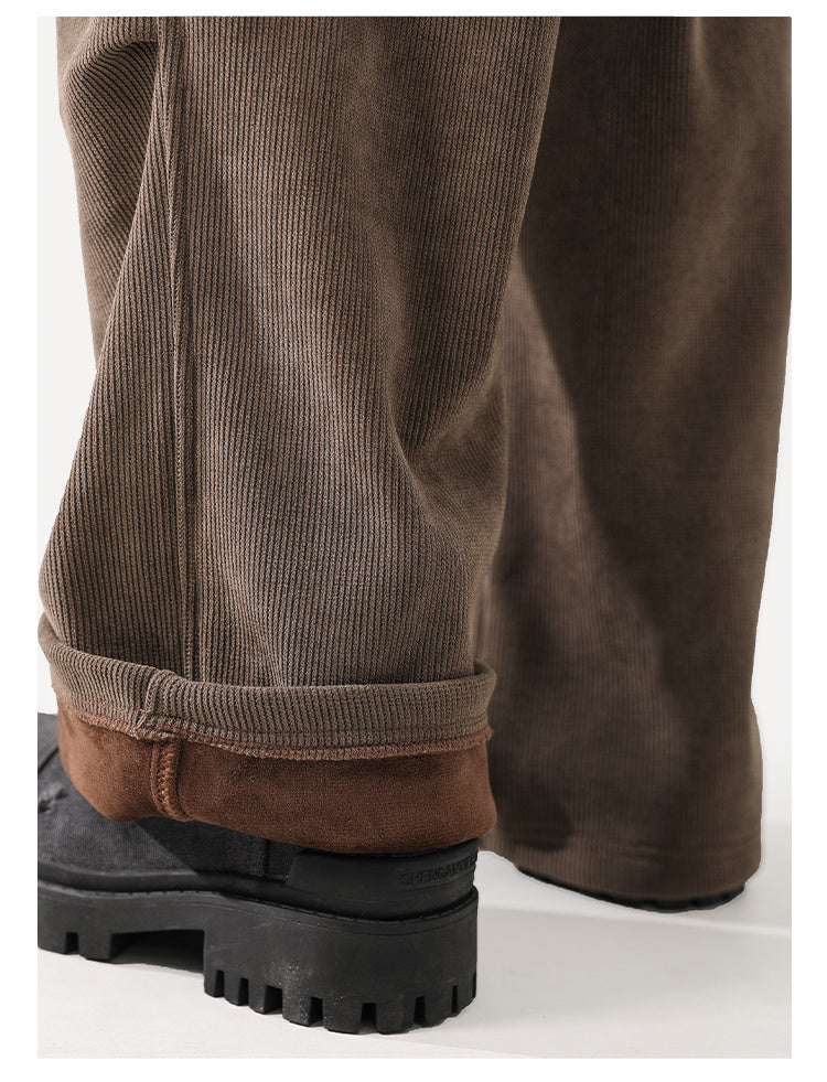 Pantaloni Casual Retro in Peluche – Morbidi e Larghi