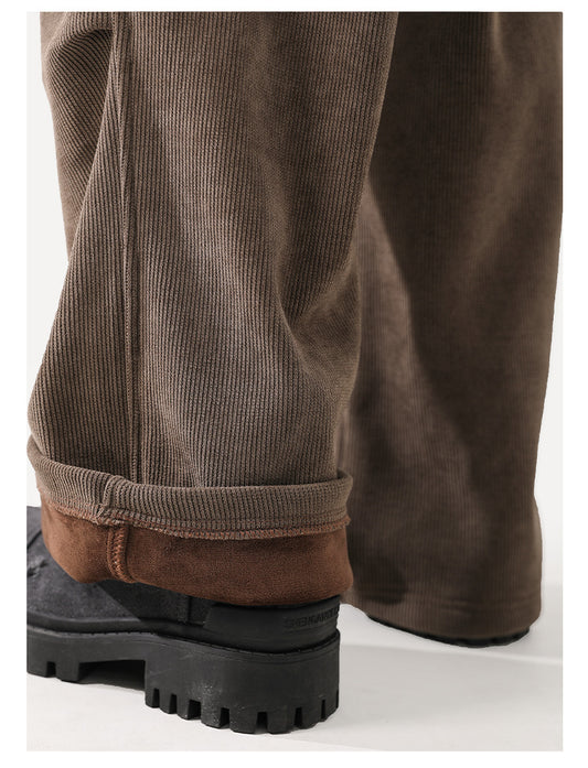 Pantaloni Casual Retro in Peluche – Morbidi e Larghi