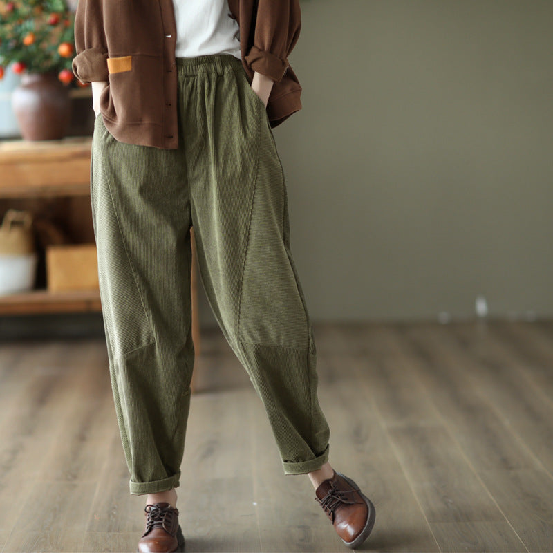 Pantaloni Harlan in Velluto a Coste – Stile Retro Femminile