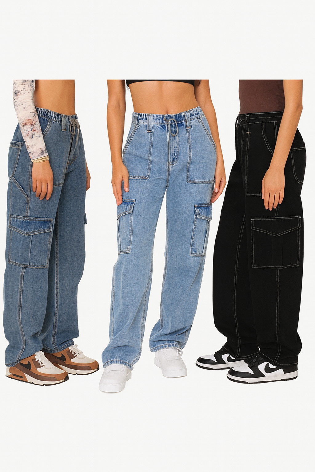 Jeans Vintage Anni ’90 a Vita Alta – Modello Baggy Gamba Larga