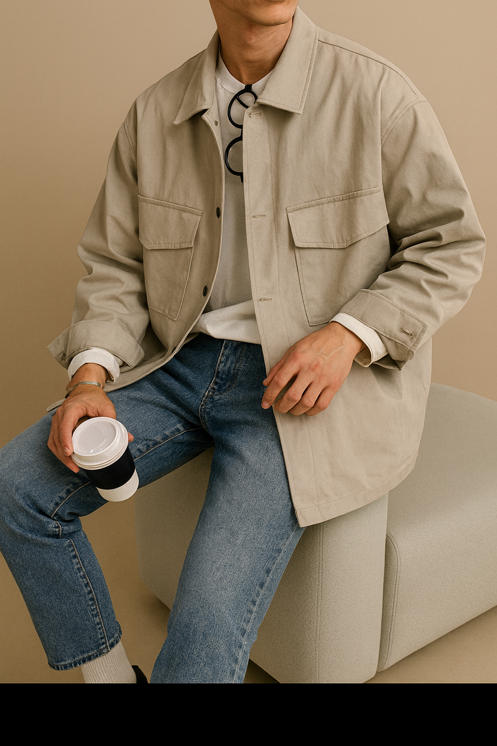 Giacca Cargo Casual a Rever Retro – Uomo