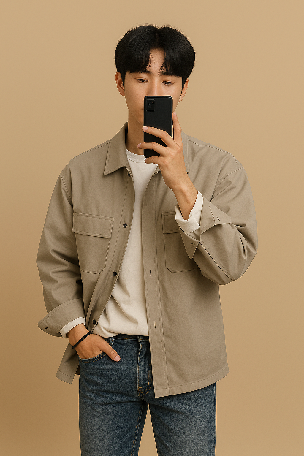 Giacca Cargo Casual a Rever Retro – Uomo