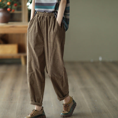 Pantaloni Harlan in Velluto a Coste – Stile Retro Femminile