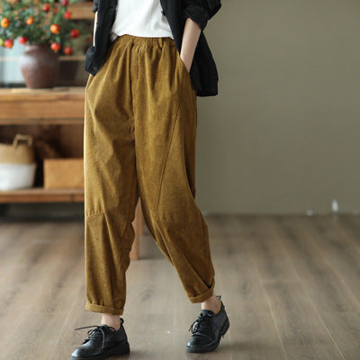 Pantaloni Harlan in Velluto a Coste – Stile Retro Femminile